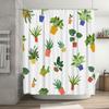 Vibrant Indoor Plants Bath Mat Shower Curtain Perfect Decor For Your Bathroom With Green Foliage Flower Patterns Size Customizab