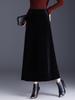 Golden Velvet High-Waisted A-Line Flare Skirt - Winter 2025 Fashion