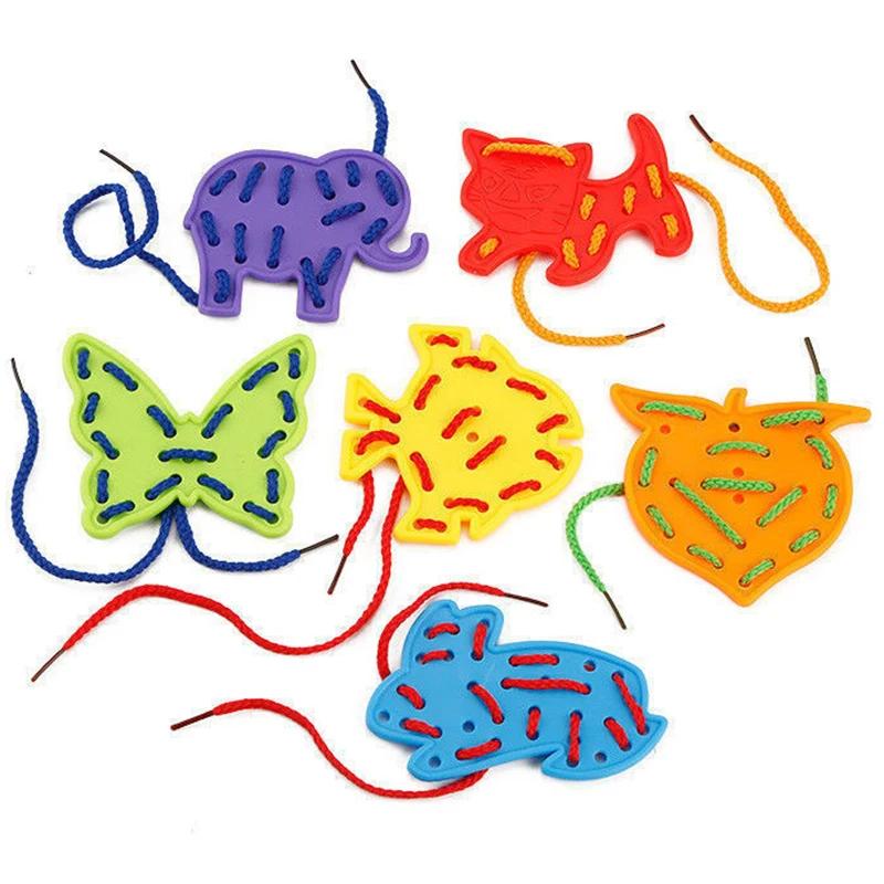 Montessori Sensorisches Spielzeug Frühes Lernen Grundlegende Lebenskompetenzen Beschäftigungsbrett Kinder Schnüren Einfädelspiel Pädagogische Geschenke