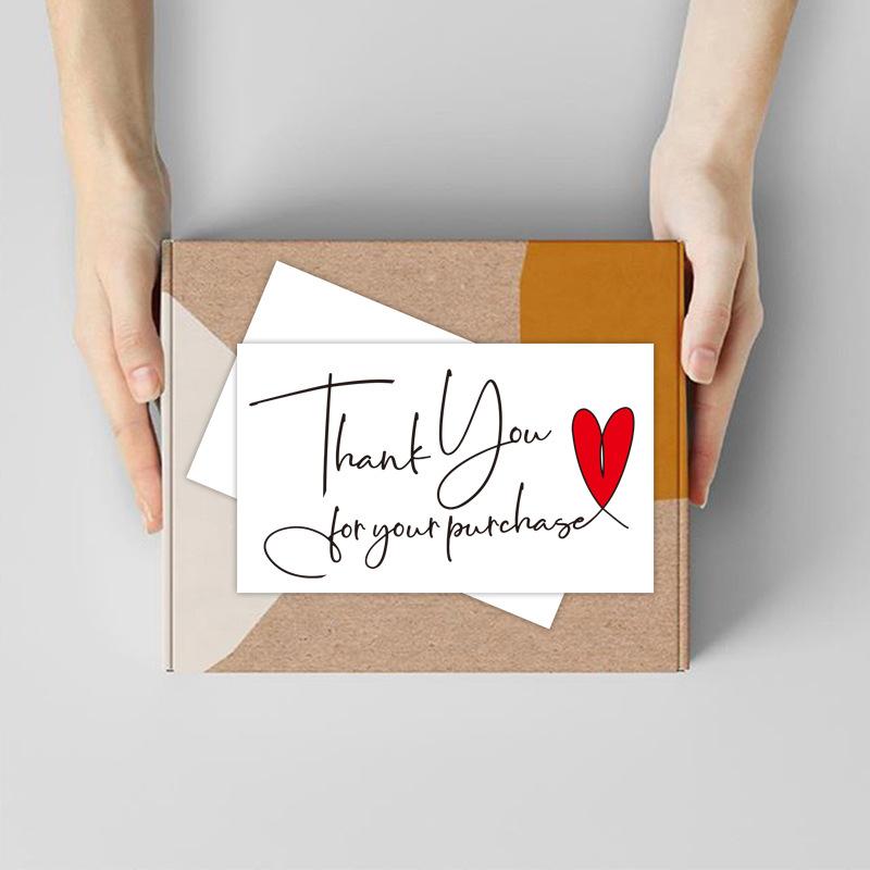 50 szt. Biała kartka z podziękowaniem Dziękujemy za zakup Kartka Etykiety z pochwałami Dla małych firm Dekoracja Dla małego sklepu Prezenty