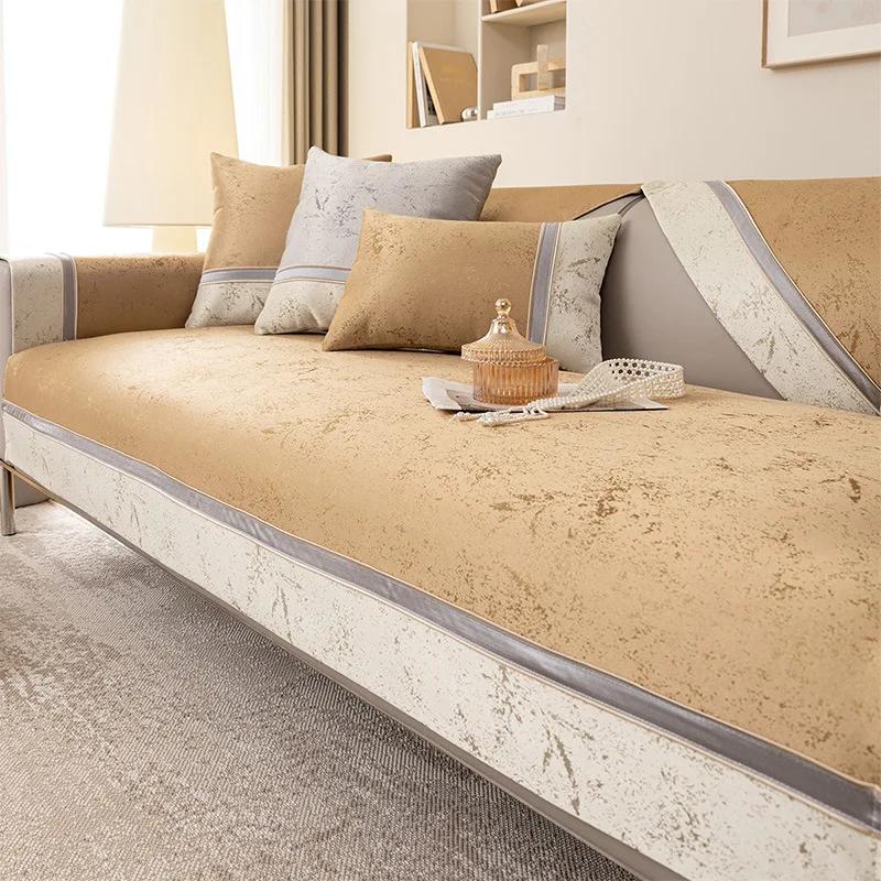 Nuovo Copridivano Jacquard Patchwork Tipo L Copridivano Angolare Ciniglia Copridivano Soggiorno Universale per Tutte le Stagioni Tappetino per Divano