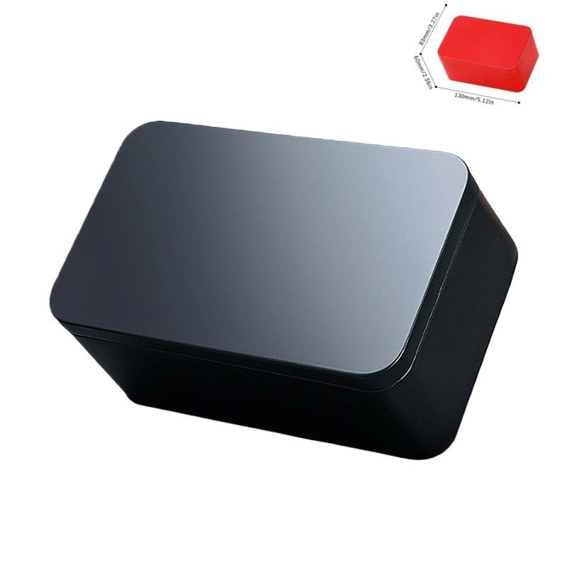 1Pcs Tin Box With Lid Soild Color Card Box Simple Tinplate Empty Cans Rectangular Case Candy Cookie Jar Container Home Storage