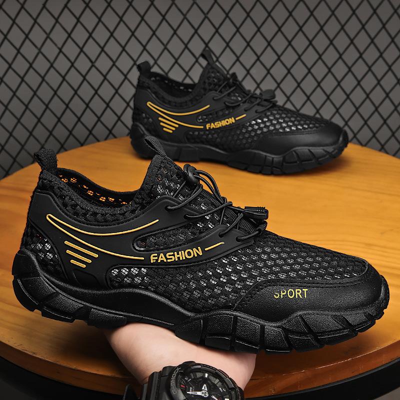 

Summer men s shoes new mesh breathable non-slip mesh shoes hollow mesh shoes casual men s sports shoes sports hole shoes 44