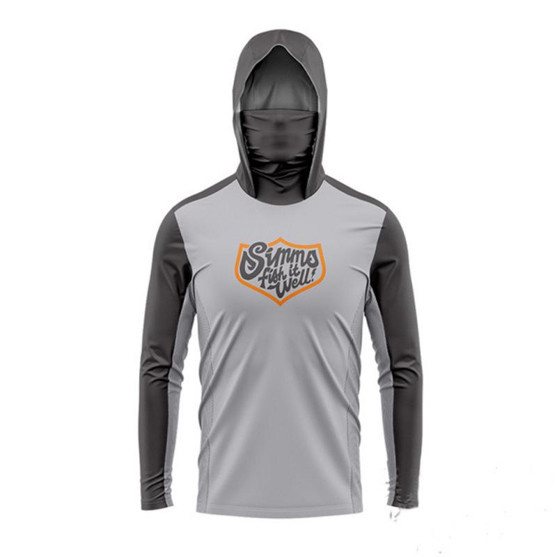 SIMMS 2024 Men's UV Protection Hooded Fishing Shirt with Sun Mask