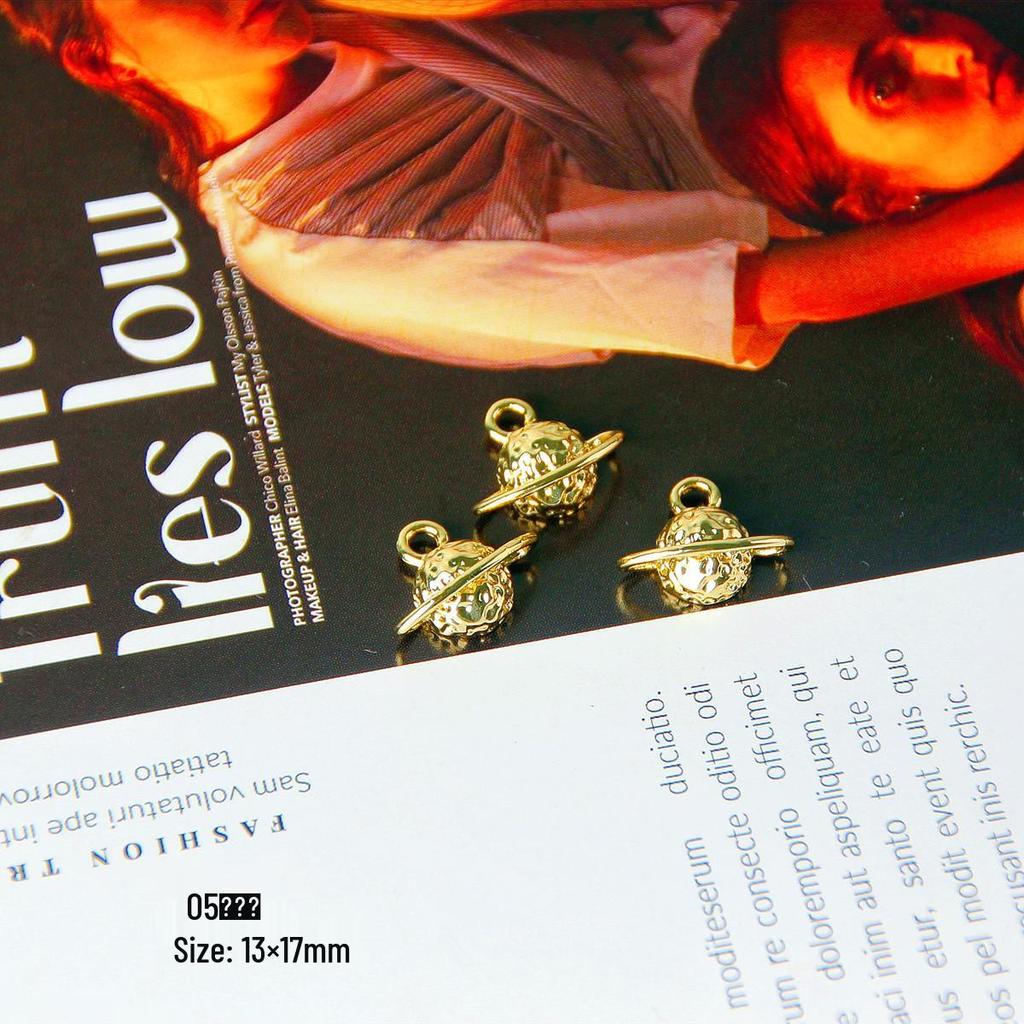 Fairy Gold Bow & Star Rose Flower Pendant for DIY Beading