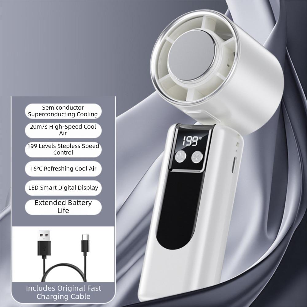 Semiconductor Refrigeration Handheld Fan High Speed Mini Turbo Fan Portable Cooling Fan Workplace