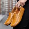 Flat Slip-on Round Toe Soft Leather Shoes for Men Retro Low Price Comfortable Common Luxury New In Promotion Man Casual Shoe