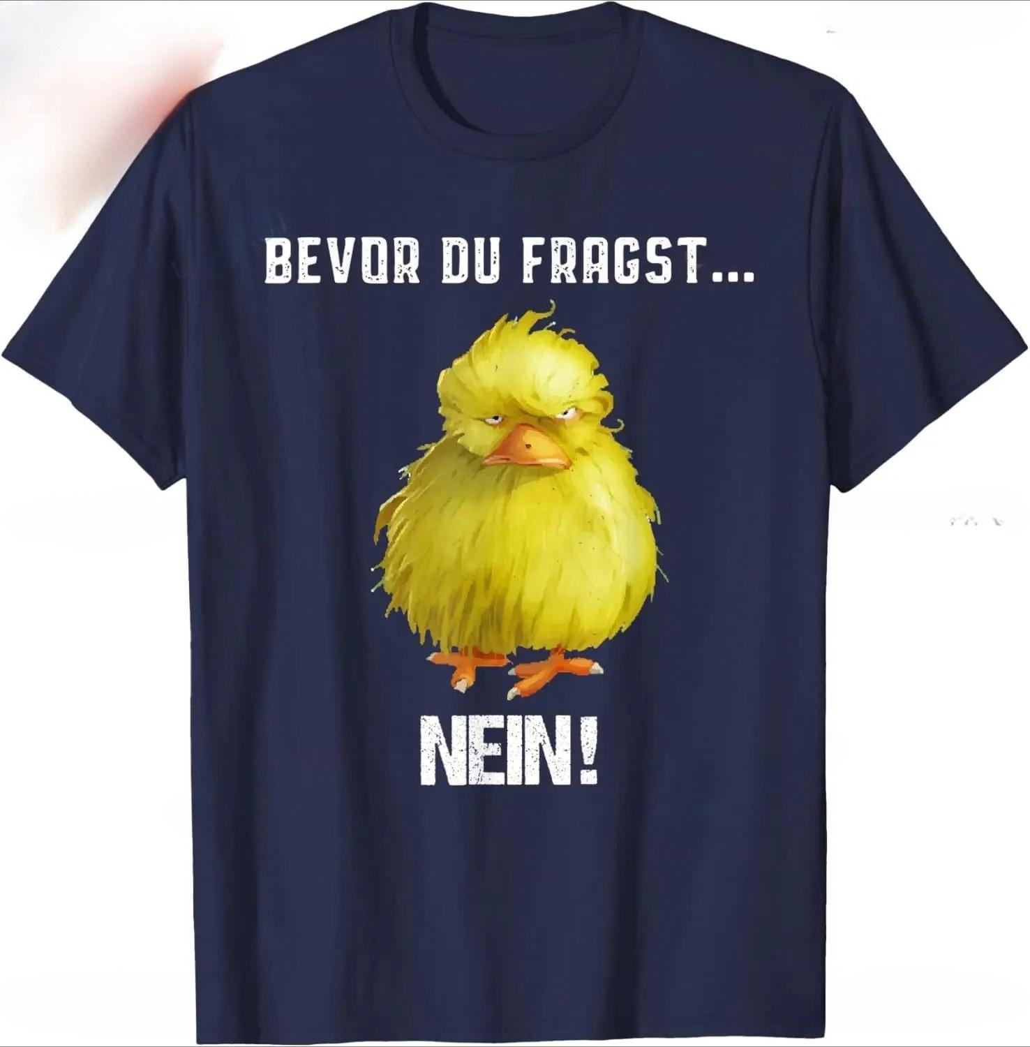 Fun bird pattern printed Tshirt cute animal Tshirt mens casual 100 cotton Tshirt fashionable shortsleeved M