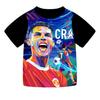 Nba Soccer Star Cr7 Print Kids Summer Cotton Tshirt And Shorts Set With Soft Fabric For Boys And Girls