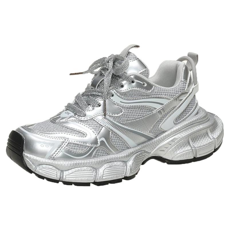 Fashion Luxary Comfy Women's Shoes Non-slip Chunky Sneakers Mid Heel Pumps Women's Casual Sneakers Mesh Shoes SyfIyno