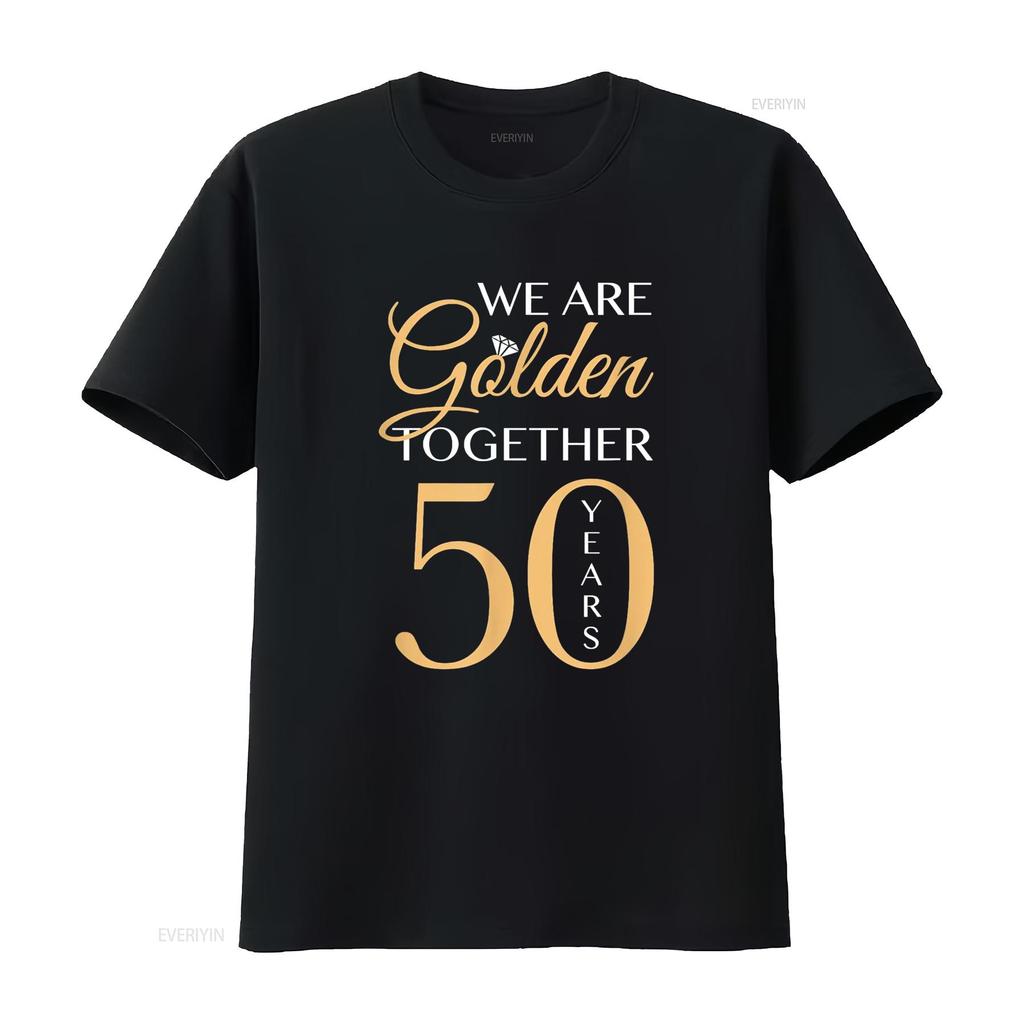 Romantic T Shirt For Couples 50th Wedding Anniversary vintage Washed fashion designer clothes Unisex Stretched Slightly homme