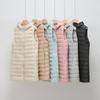 Women Sleeveless Long Waistcoat Autumn Winter Light Down Vest Hooded Portable Down Coat