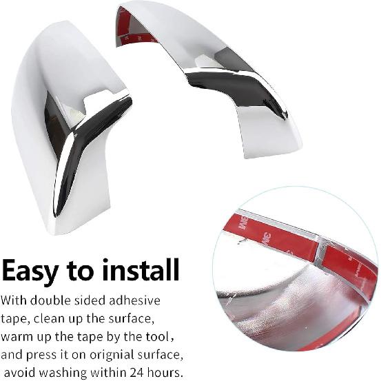 Chrome Mirror Covers Caps Fit for 2007-2019 Toyota Tundra 2008-2014 Toyota Sequoia