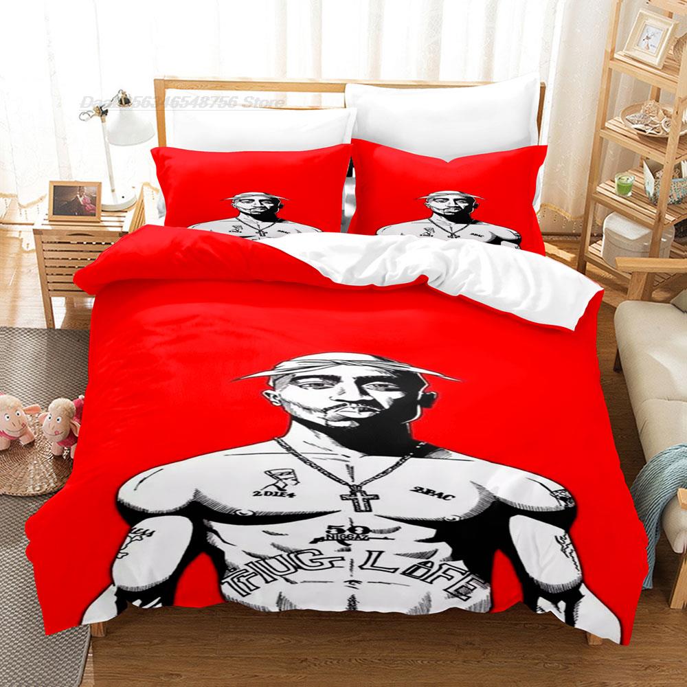2 Pac Bedding Set Single Twin Full Queen King Size Bed Set Aldult Kid Bedroom Duvetcover Sets Tupac Amaru Shakur Bed Sheet Set