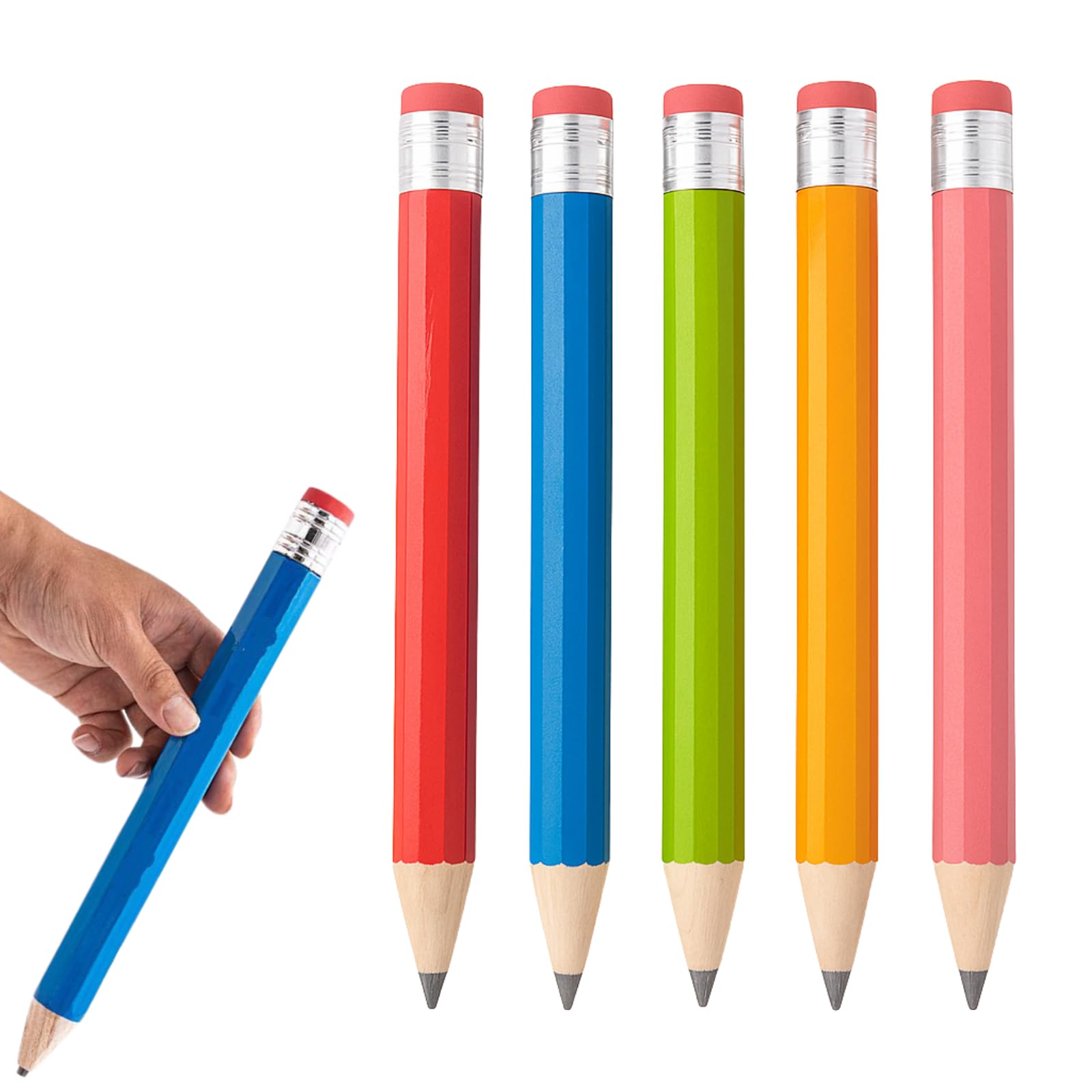 Giant Pencils Perfect for Social Bingo Extra Thick Fun Giant Fun to Write With of - Media, Prizes, Gifts, Events, Size, Stationery, Pencils, (Set 5)