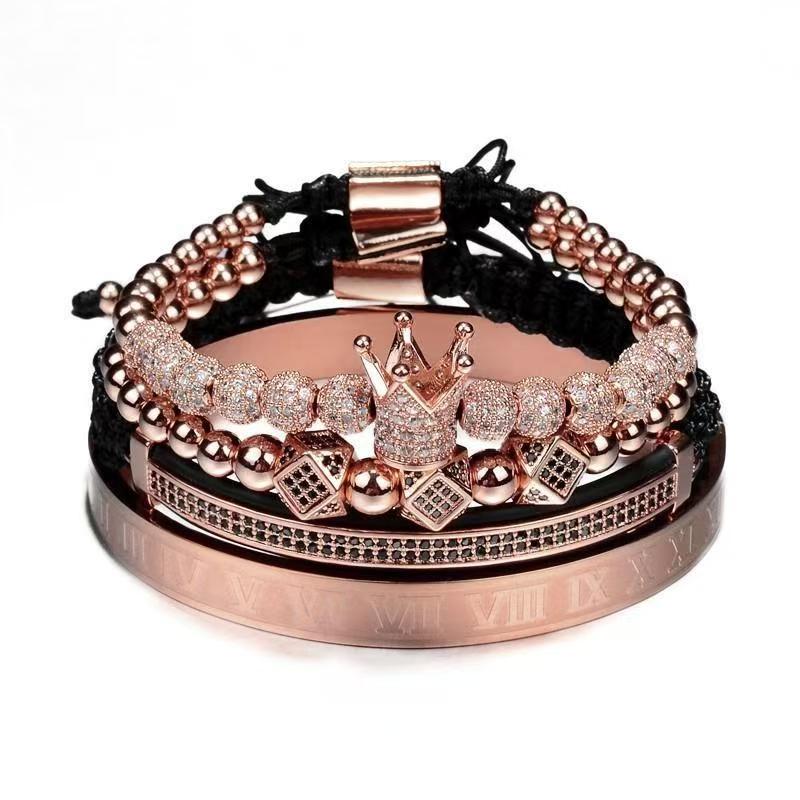 Fashion Multi-layered Stacked Diamond-encrusted Crown-shaped Fashionable Beaded Bracelet
