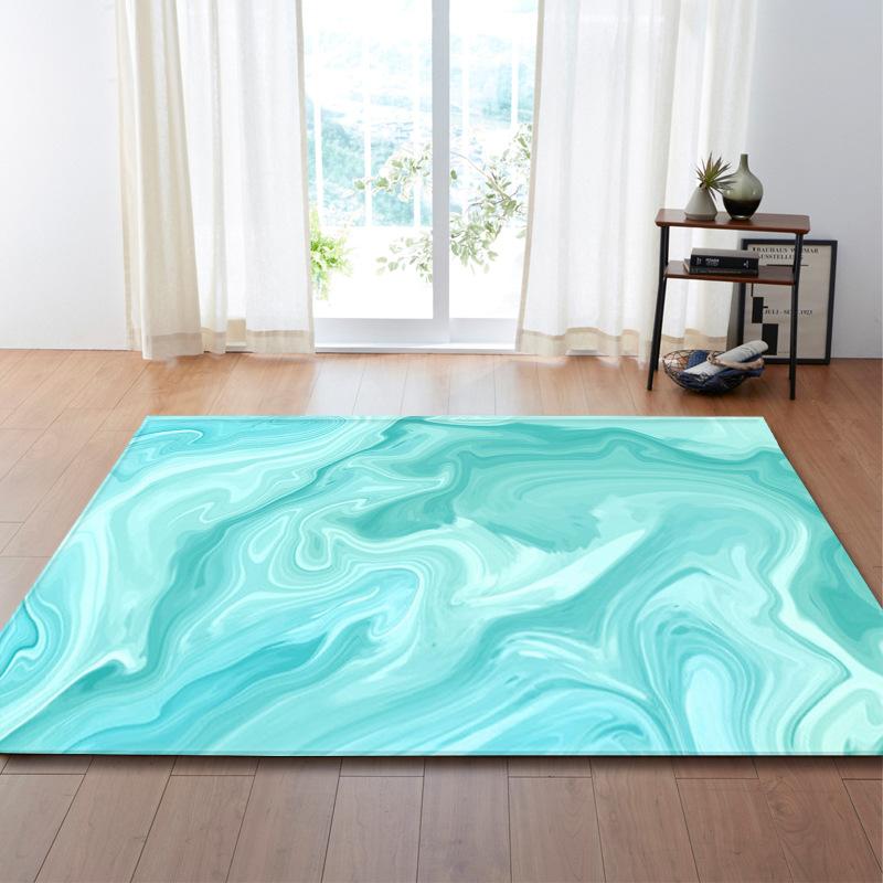 Marble Living Room Carpet Bedroom Floor Mat Pattern Flexible Binding Zhi
