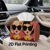 1pc, 2d Flat Printing, Tissue Box Simple and Elegant Pattern Printed Tissue Box, Suitable for Vacation Home Decoration, Kitchen, Living Room, Car Holi
