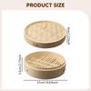 Bamboo Dumpling Steamer, Handmade, Round, Multi-purpose, with Lid for Cooking Seafood, Vegetables,