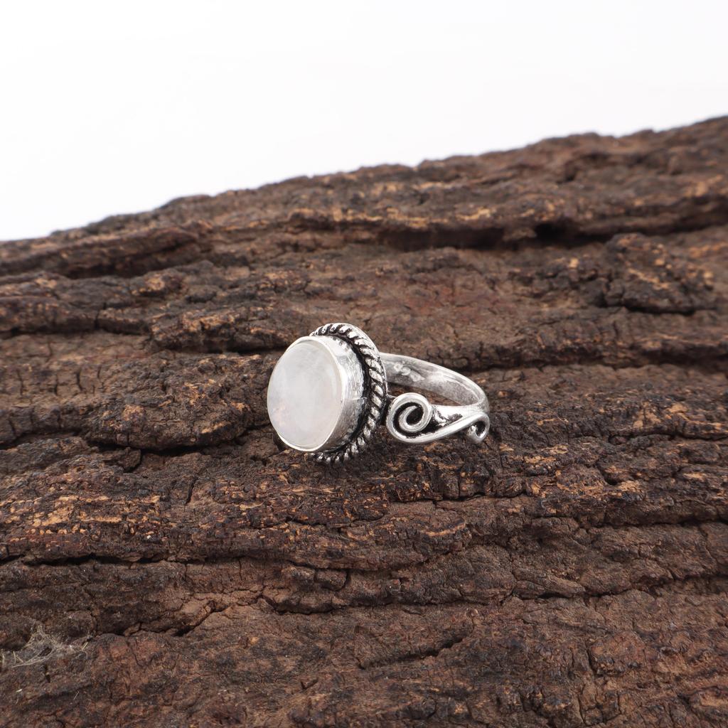 Rainbow Moonstone Ring Gemstone Jewelry, 925 Solid Sterling Silver Ring, Handmade Beautiful Jewelry Gift For Her