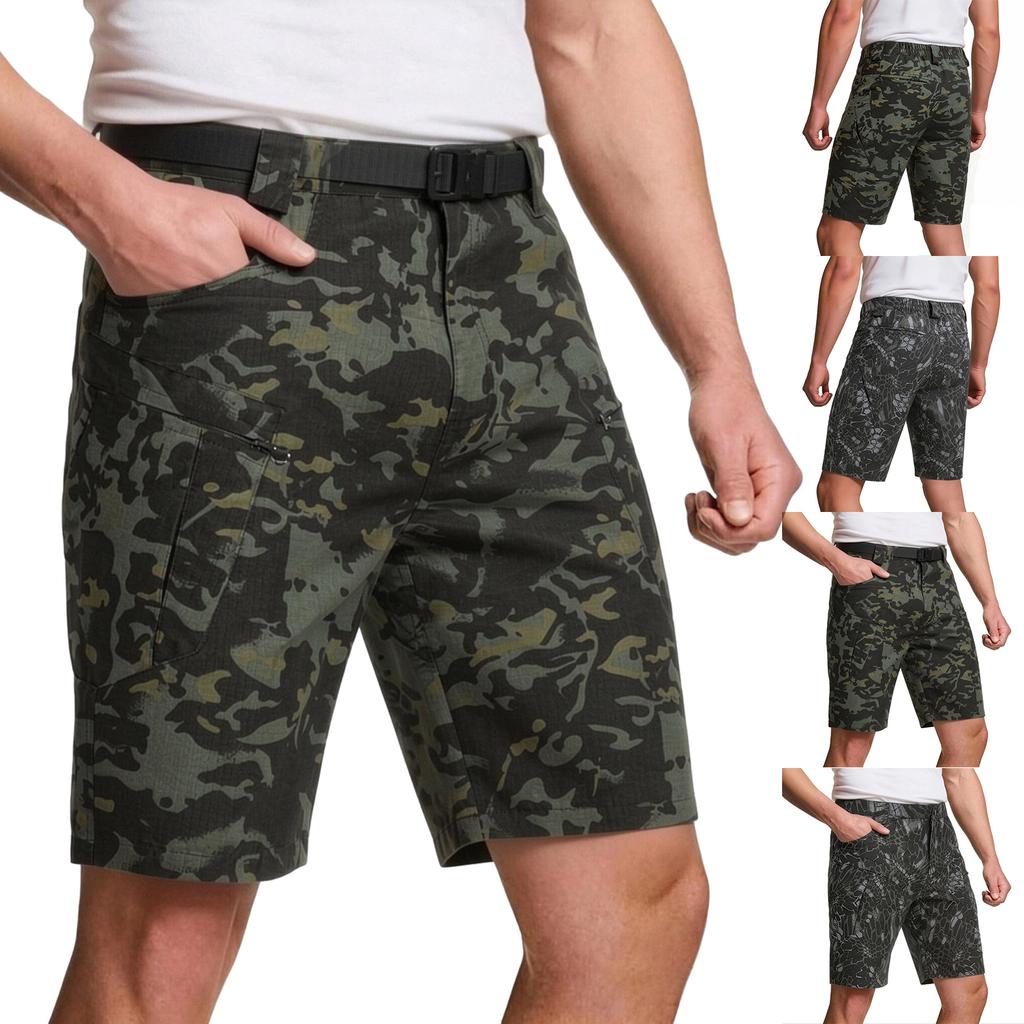 Herren Tarnung Cargo-Shorts mit mehreren Taschen Schnelltrocknend für Outdoor-Wandern
