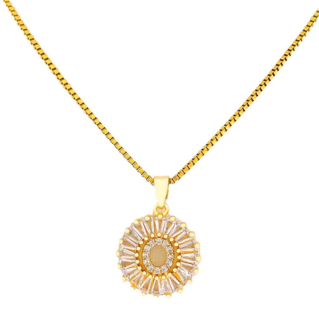 Necklace Does Not Fade, Women's Summer Square Circle Letter Necklace, Titanium Steel Necklace, Versatile High-end Clavicle Chain