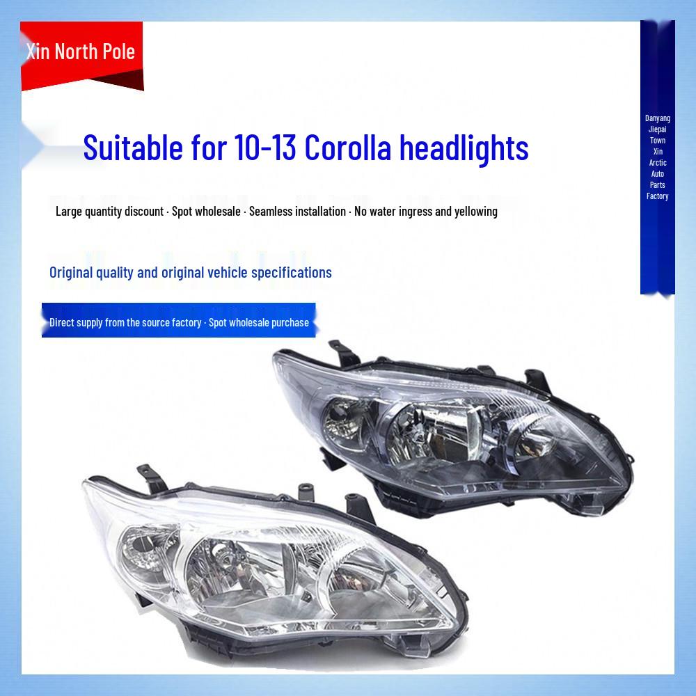 Toyota Corolla (2010-2013) Headlight Assembly: Black/White Base