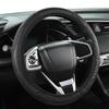 Women's Carbon Fiber Leather Steering Wheel Cover, Wear-Resistant and Comfortable Fit for 14.5-15 Inch Wheels