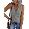 Sommer neues Damen Strickweste mit Brusttasche einfarbig V-Ausschnitt ärmelloses Top
