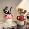 Cute Mushroom Ceramic Pen Container Series Suitable Makeup Brushes Container Office Supplies Desktop Creative Decoration]