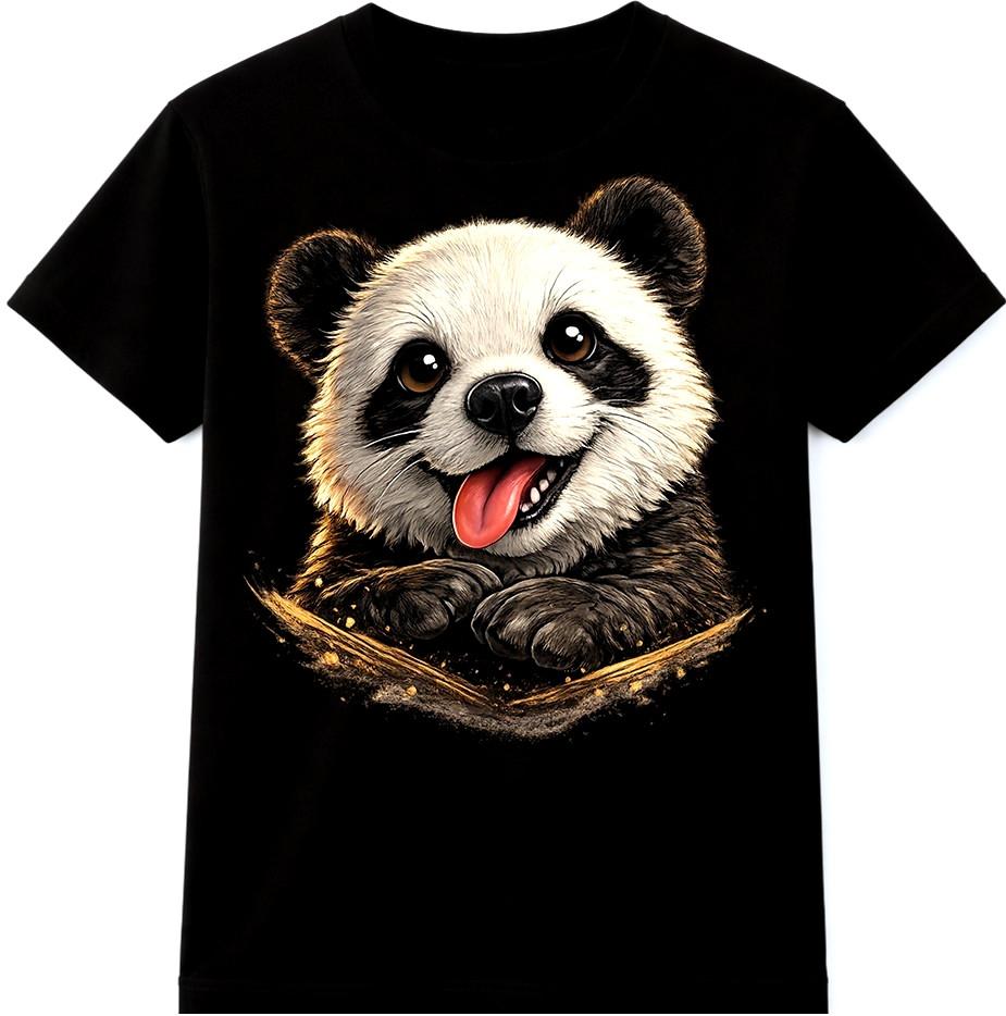 Cute Panda T-Shirt Funny Animal Lover Gift Kawaii Wildlife Graphic Tee S разноцветный