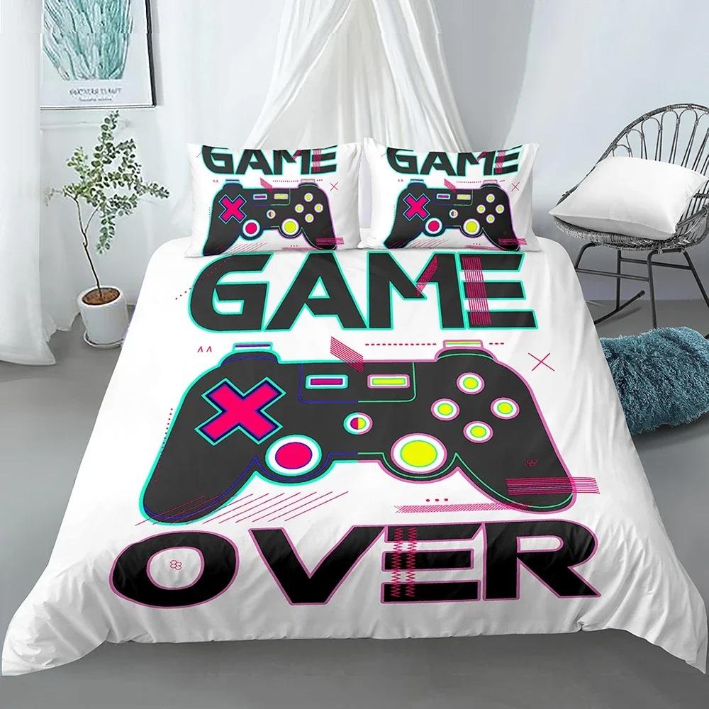 Bedding Set for Boys Modern Gamer Comforter Cover Video Game Duvet Cover Kids Bedding Set Gamer 23pcs Polyester Quilt Cover