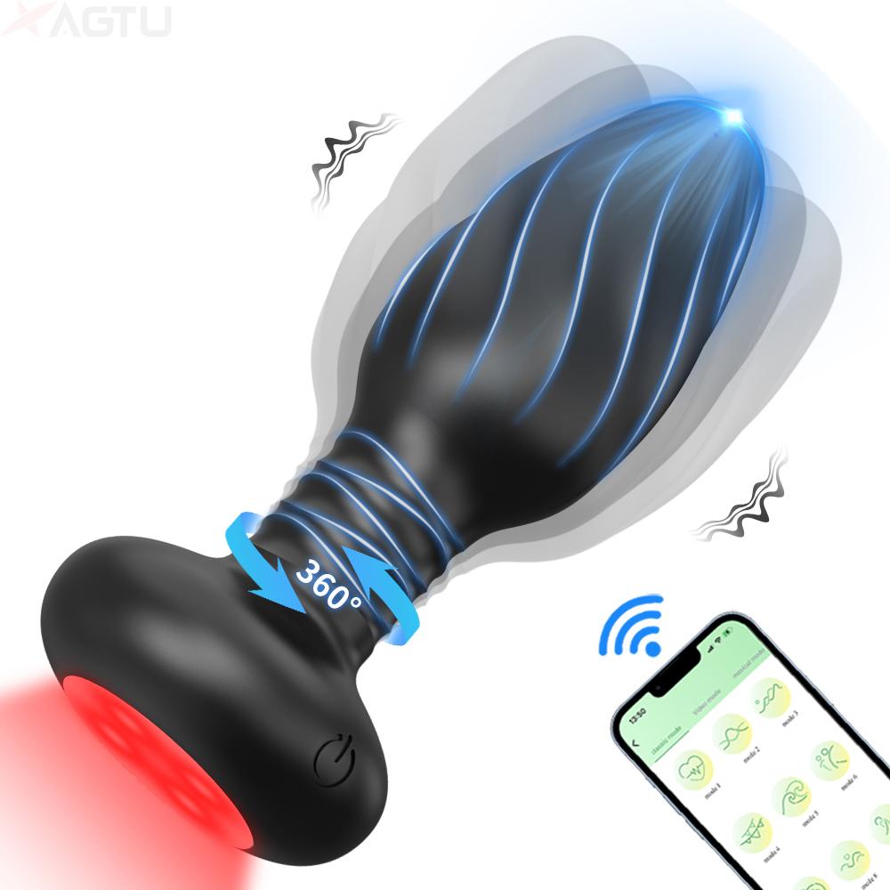 Anal Plug Vibrator Gay Massager Glow Anal Toy Butt Plug Stimulator Masturbation Tools Penetration Anal Plug Vibrating Man Women