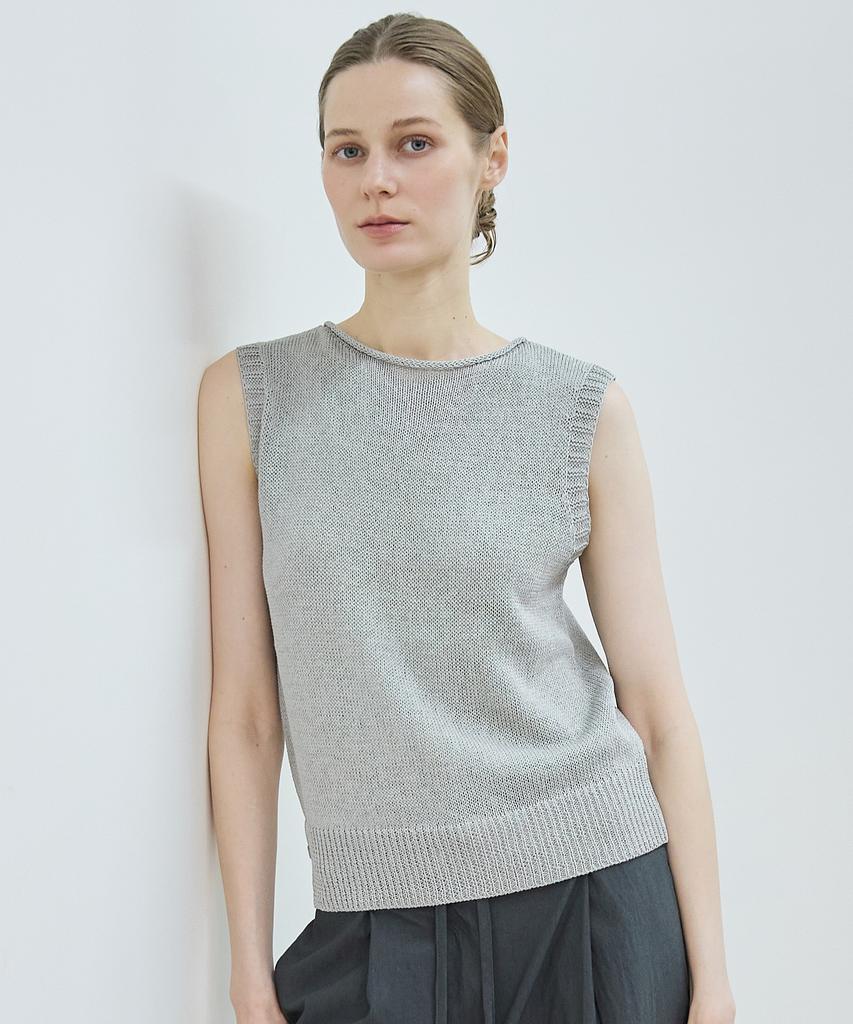Nutopeu Weave Sleeveless Knit_Gray