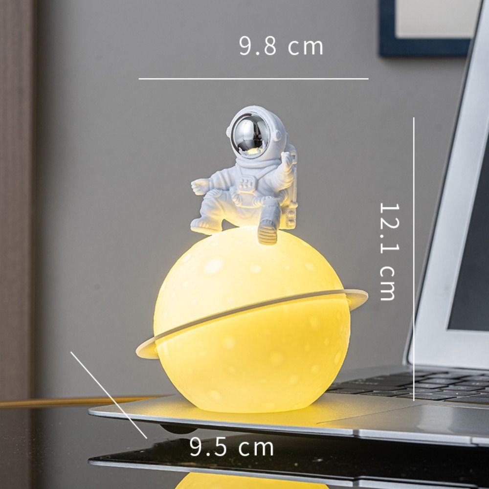 Portable Astronaut Moon Night Light Cartoon Bedside Light Desktop Luminous Planet Lamp  Gifts