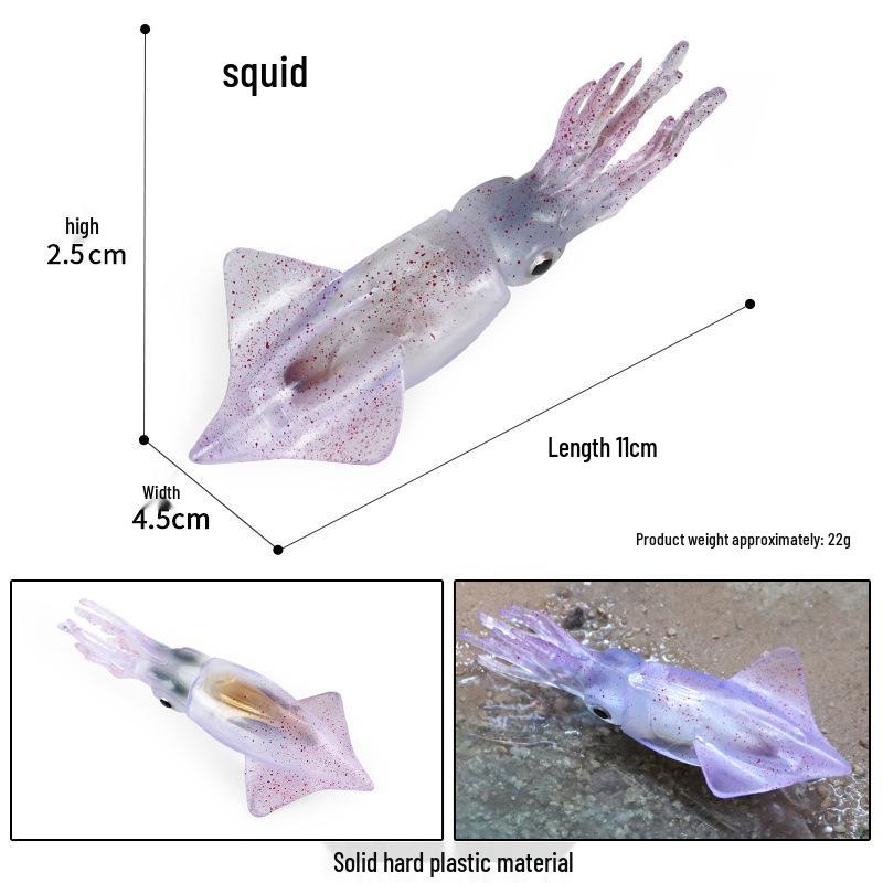 Marine Animal Simulation Model Figures: Shark, Dolphin, Hammerhead, Crab, Squid, Starfish for Kids' Education