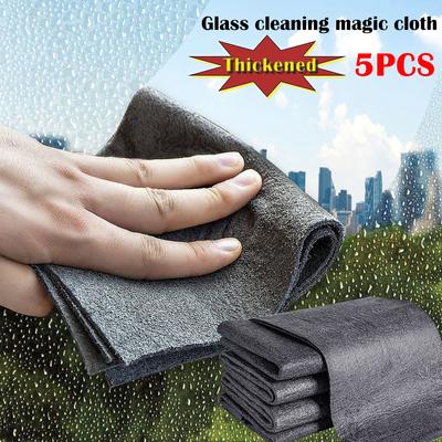 5 Piezas Paño Grueso Mágico para Limpieza de Vidrio Paño para Limpiar Ventanas Espejos Trapos para Limpiar el Hogar Para Lavar y Limpiar Cristales de Coche