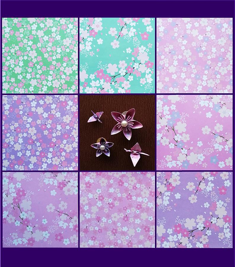 

Премиальная двухсторонняя японская бумага для складывания с изображением японского цветка ветра, тысячи бумажных журавликов, вырезание из бумаги, печать на бумаге, оригами