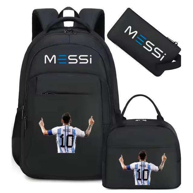 3-delige Schoolrugzakset voor Studenten Grote Capaciteit Oxford Stof Schooltas met Schouderband en Etui 3 piece set zwart