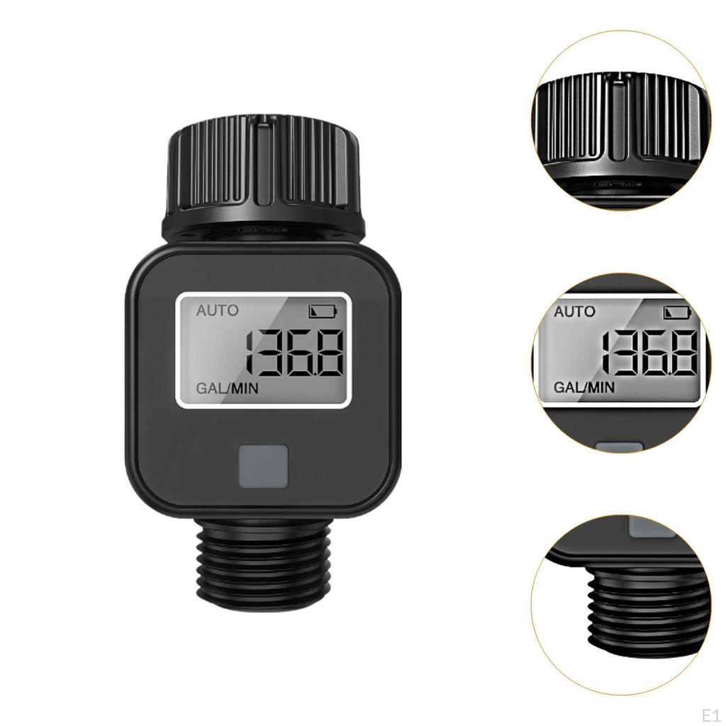 Water Flow Meter CLEAR Screen Standard 3/4" Hose Thread for Outdoor Lawn Sprinkler