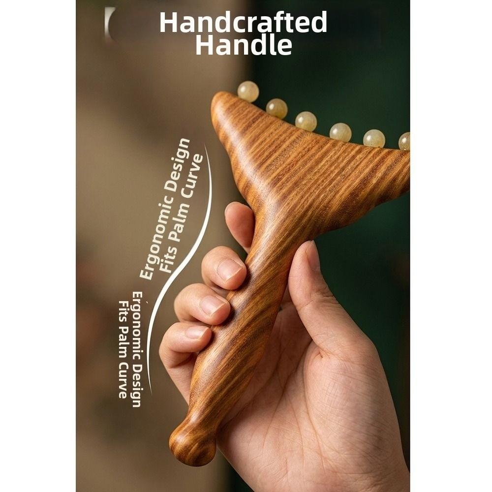 Sandalwood Meridians Massage Comb Copper/Horn Balls Lymphatic Drainage Massager Breast Massage