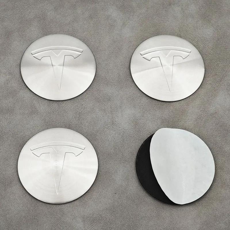 

Car Sticker Tesla 4Pcs 56mm Chrome Tesla Cap Hub Center Cap Logo Sticker for Tesla Model 3 Y S X Personalized Car Sticker Car De