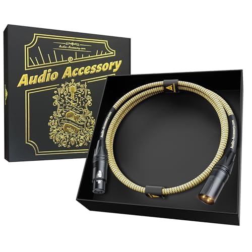 

AA Audio Accessories Gold Series Handmade XLR Cable, 1m (3.5ft) with Neutrik Connectors, 19AWG OFC Star Quad Construction with Kevlar-Reinforced Nylon