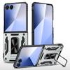 Applicable to Samsung Z Flip 1 mobile phone case metal ring bracket zflip1 folding anti-drop  case