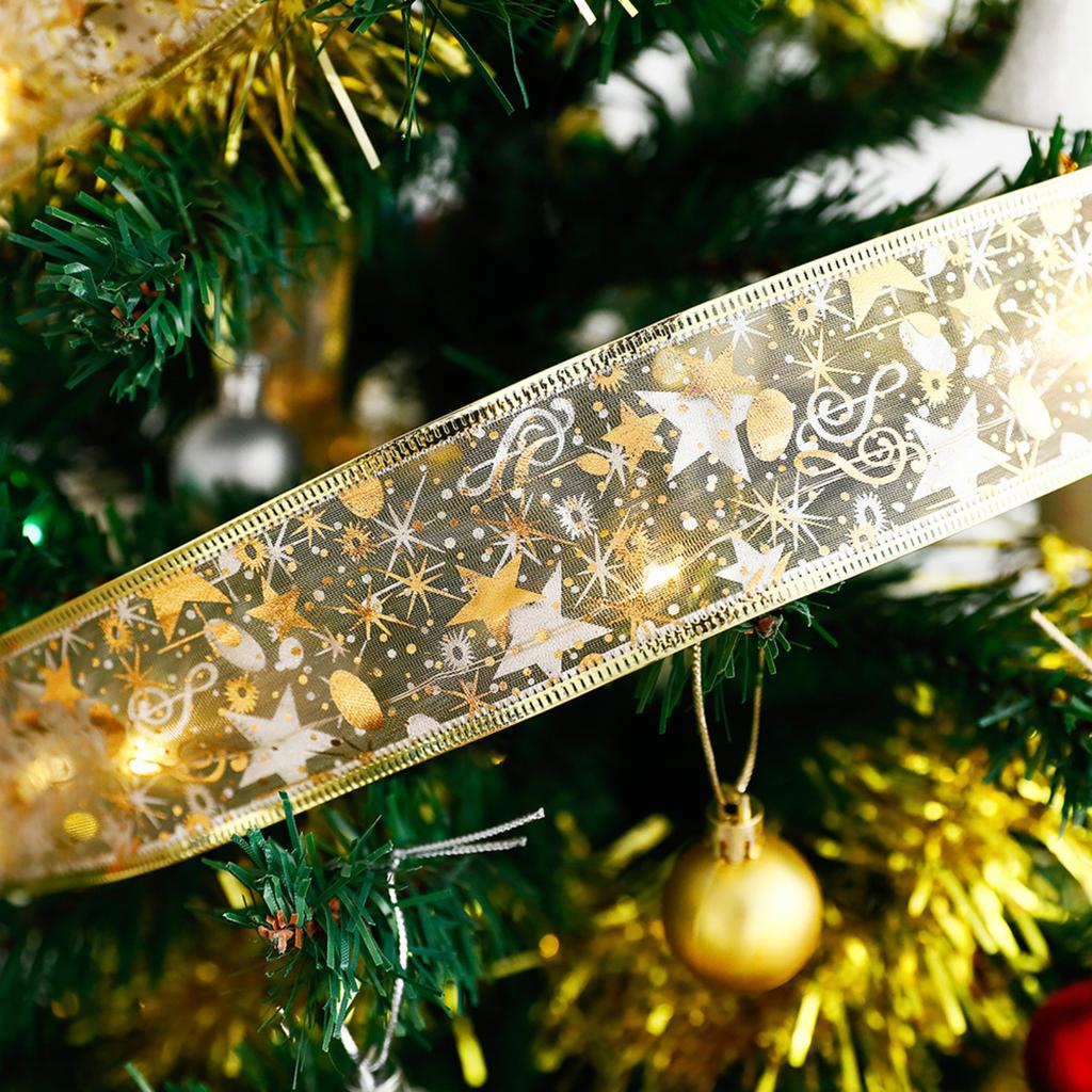Christmas Ribbon LED String Lights, Christmas Decorations, Christmas Tree Ornaments, Gifts, Hot Foil Double-layer Ribbon