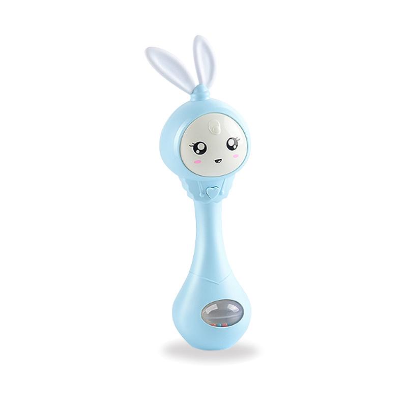 

Baby Teether Rabbit Rattle | Soft Rubber Hand-Grip Toy | Cartoon Rhythm Stick
