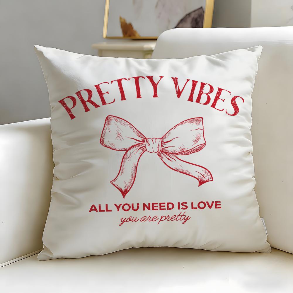 classic theme Bow Cushion Cover Soft  EasyWash Pillow Case  Versatile for Couch Bed Travel and Office