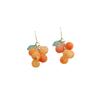Sweet Orange Tangerine Earrings with S925 Hooks - Cute, Simple, Fresh Style Jewelry