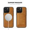 For iPhone 16 Pro Max Case Compatible with MagSafe Leather Back Phone Cover