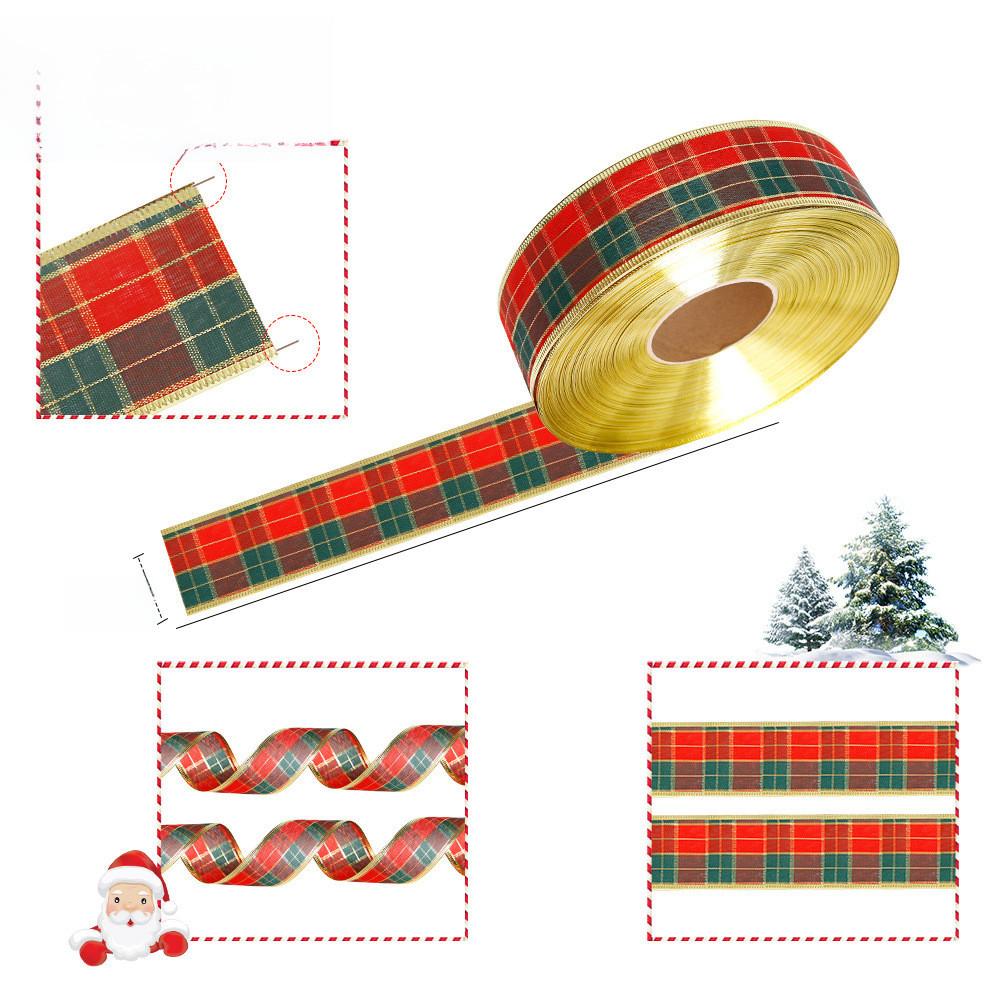 Pvc Christmas Premium Decorations Scottish Plaid Ribbon For Festive Tree Decor